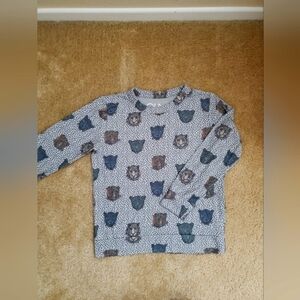Chaser Grey Stars Wilcat Pattern Long Sleeve Soft Stretch Top Kids Size 7